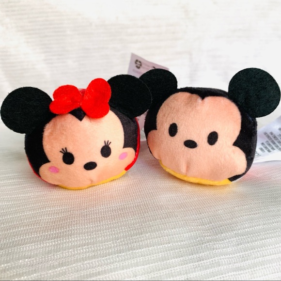 Disney’s Mickey and Minnie mini Tsumtsum plush toys set of 2 like new - Picture 1 of 7